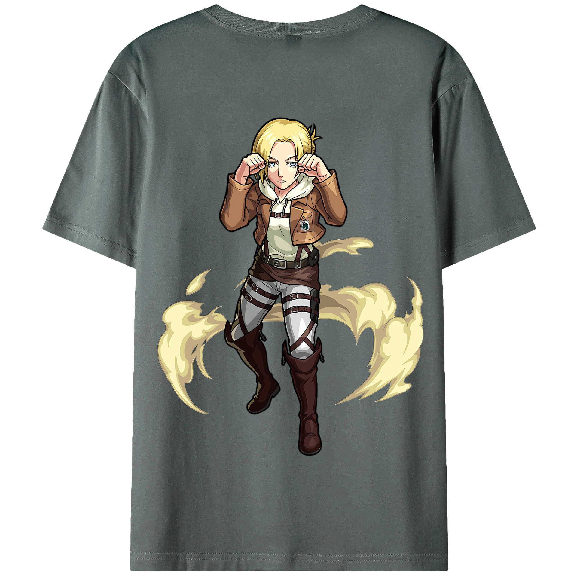 （画像用） 進撃の巨人 アニ・レオンハート Attack on Titan Annie Leonhart 綿100％半袖Tシャツ（背面プリント）